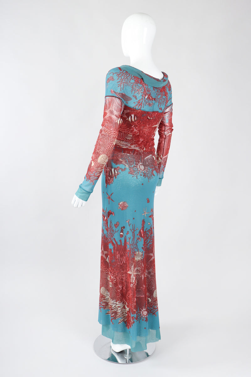 Recess Los Angeles Designer Consignment Vintage Jean Paul Gaultier 90s Soleil Mesh Coral Reef Aquarium Dress