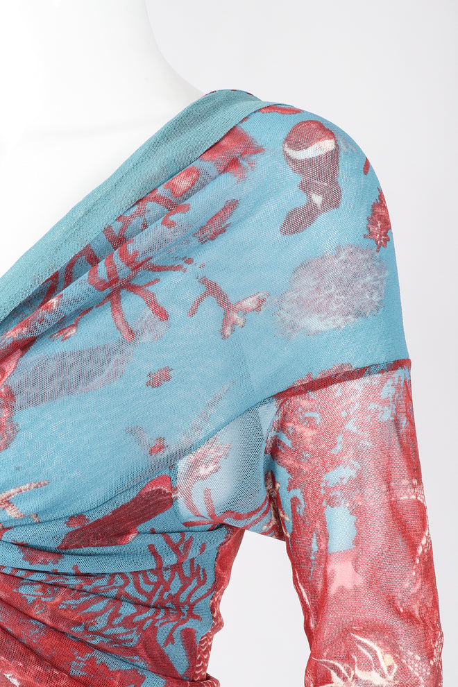 Recess Los Angeles Designer Consignment Vintage Jean Paul Gaultier 90s Soleil Mesh Coral Reef Aquarium Dress
