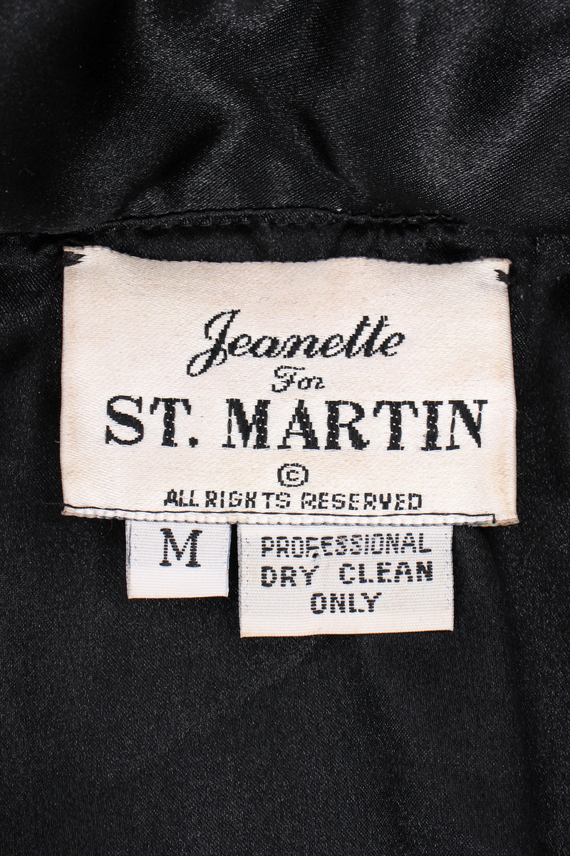 Vintage Jeanette for St Martin Sequined Stallion Bomber Jacket label @ Recess LA