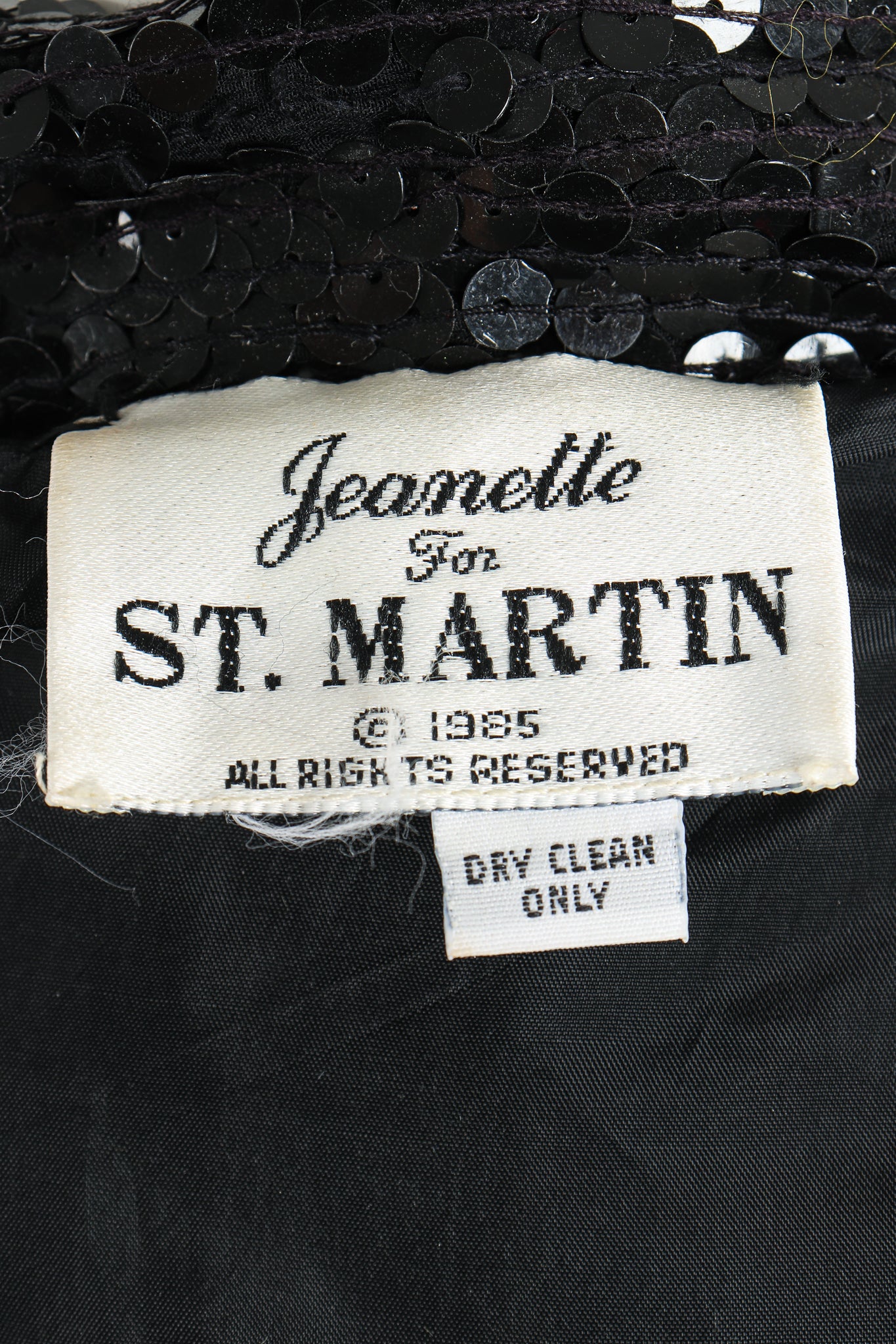 Vintage Jeanette Kastenberg St Martin Sequined Formula 1 Bomber label at Recess LA