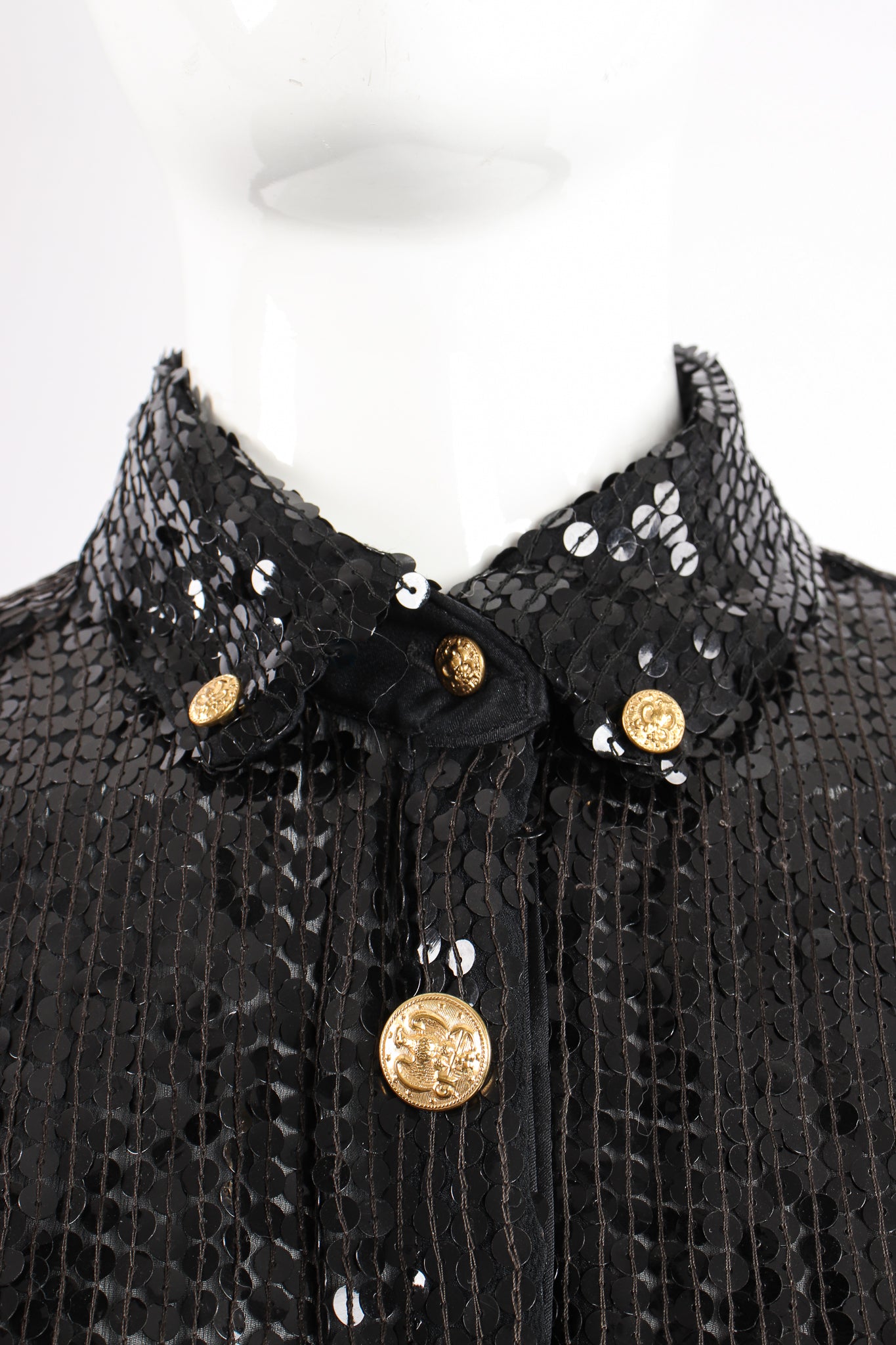 Vintage Jeanette Kastenberg St Martins Sequin Cocoon ShirtDress Duster collar @ Recess
