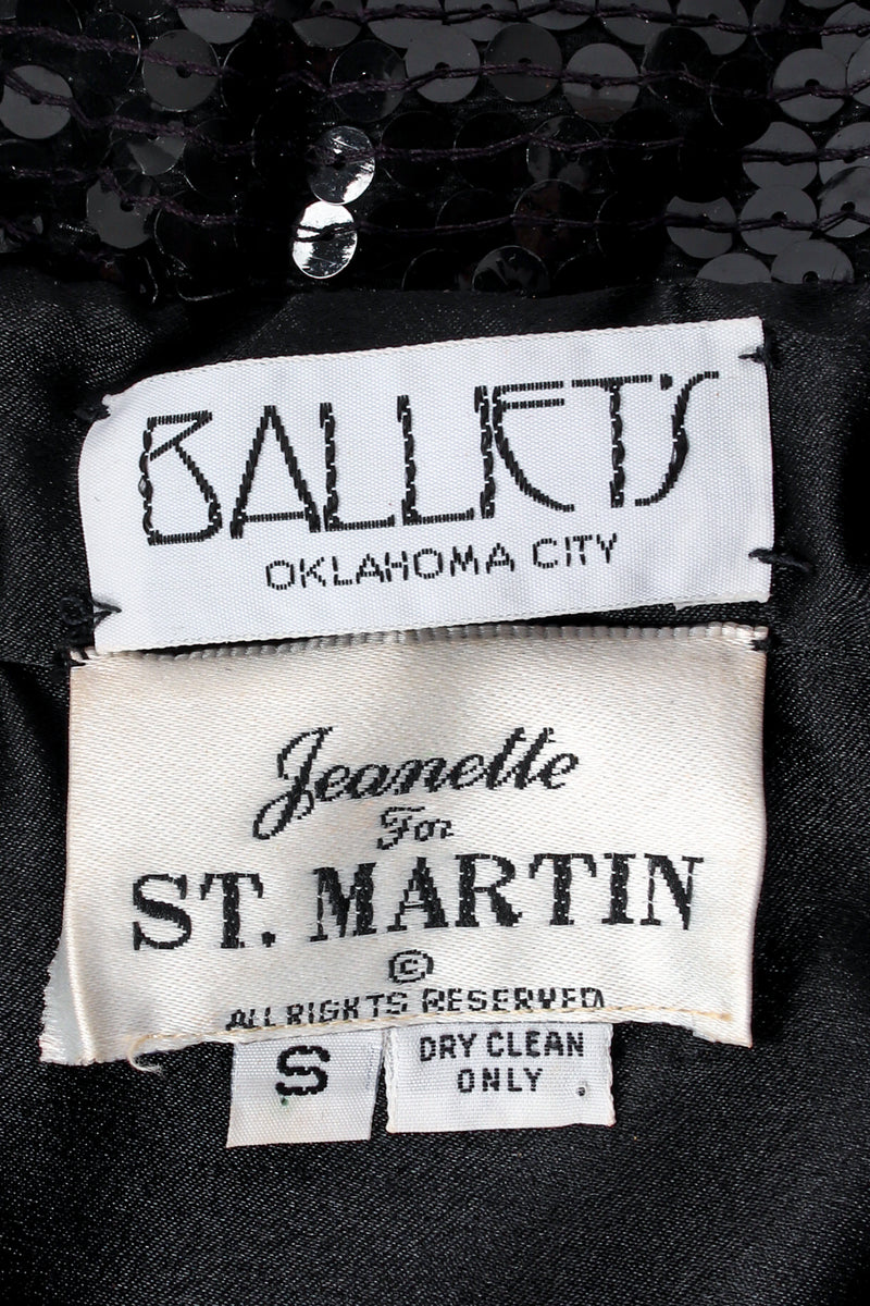 Vintage Jeanette St. Martin Sequined Yoke Swing Jacket label at Recess Los Angeles