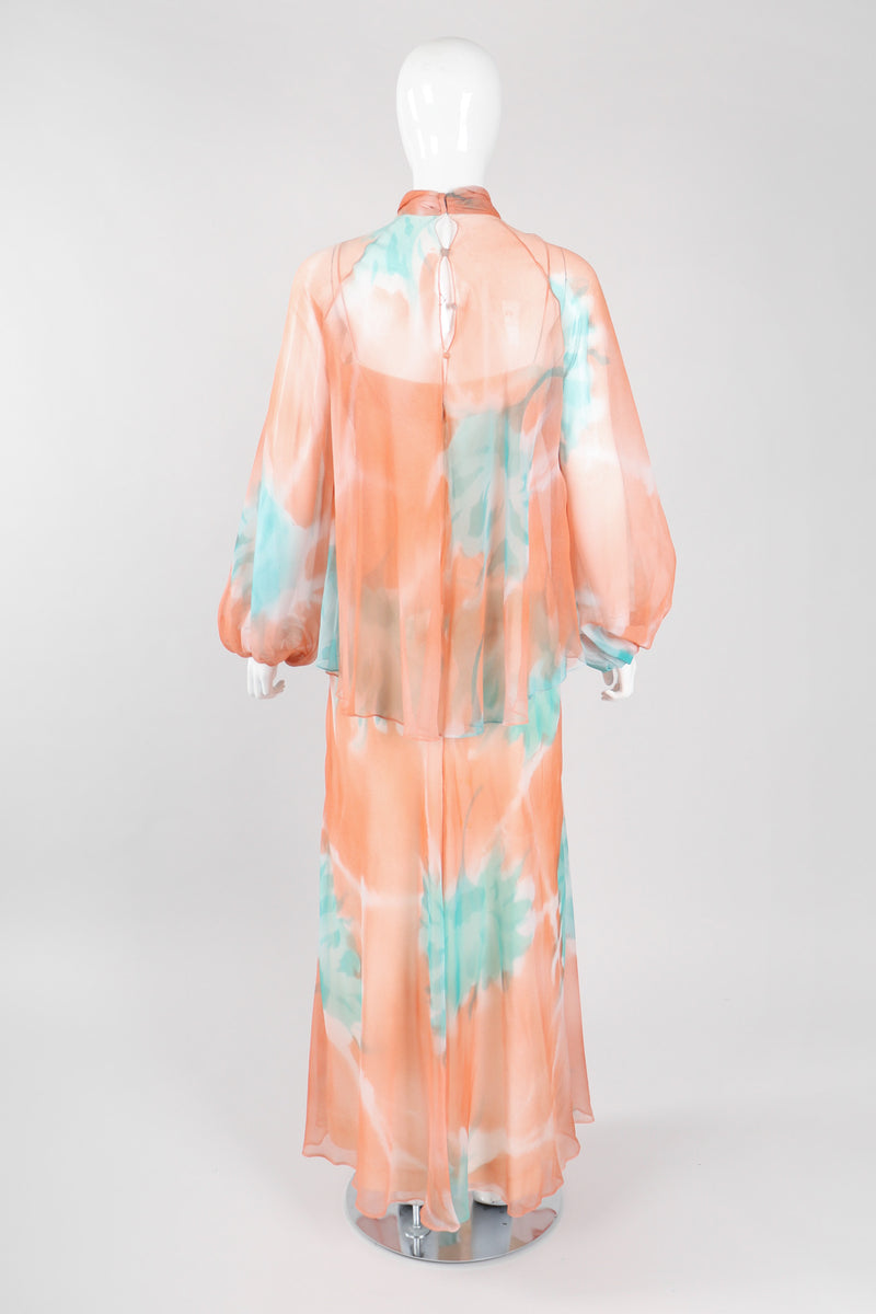 Recess Los Angeles Vintage Jerry Marsch for Mardi Gras Silk Chiffon Watercolor Dress & Top Set