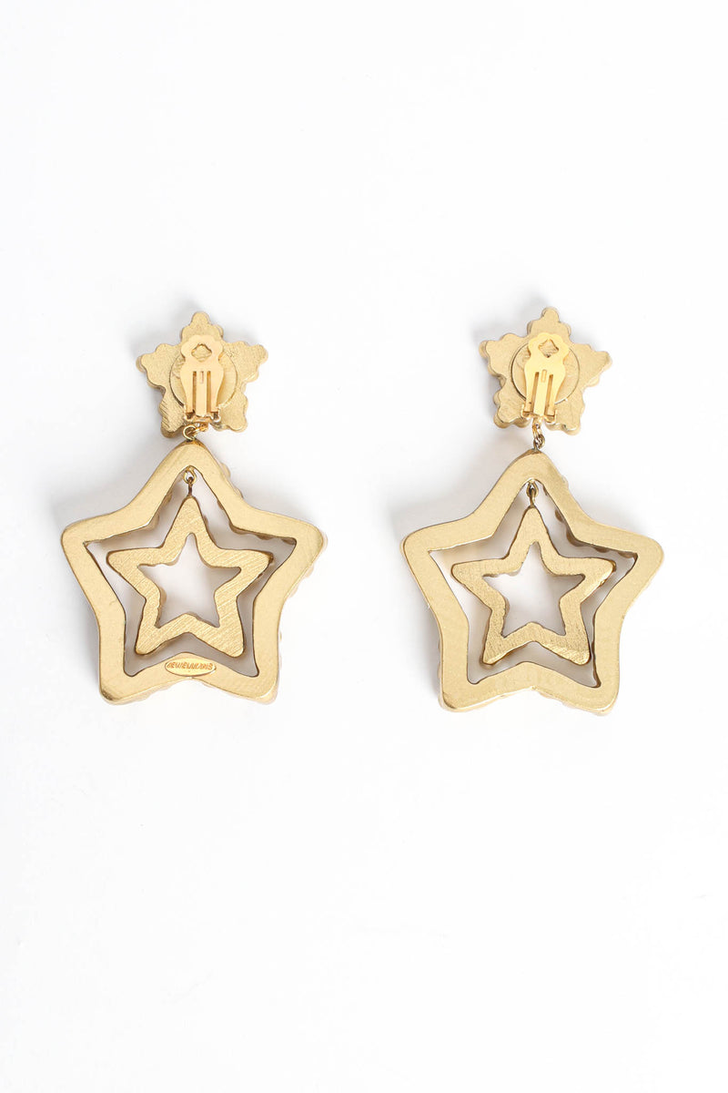 Vintage Jewellians Triple Star Rhinestone Earrings reverse side@ Recess LA