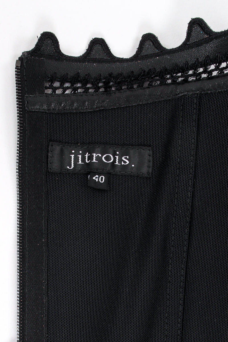 Jean Claude Jitrois Leather Cold Shoulder Corset Top label crop at Recess Los Angeles