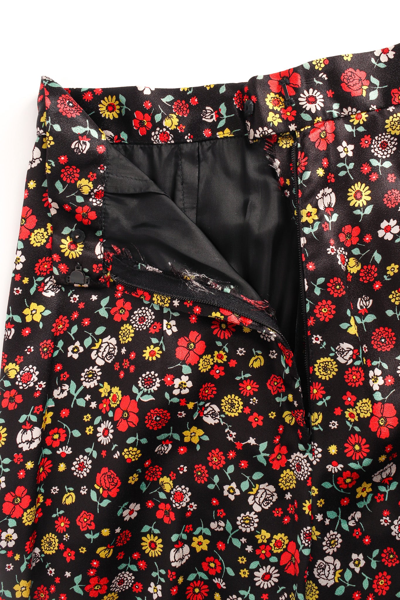 Vintage Joan Leslie by Kasper Floral Duster & Pant Set pant opening @ Recess LA