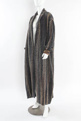 Vintage Joan McGee Ombré Grey Stripe Silk Knit Duster mannequin side @ Recess LA