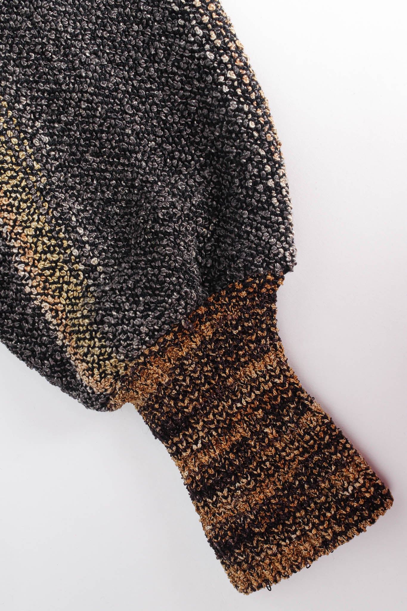 Vintage Joan McGee Ombré Grey Stripe Silk Knit Duster sleeve cuff @ Recess LA