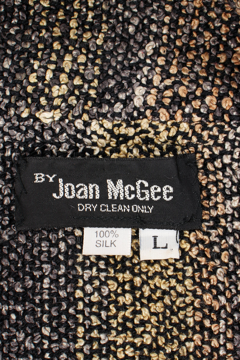 Vintage Joan McGee Ombré Stripe Silk Chenille Duster label at Recess Los Angeles