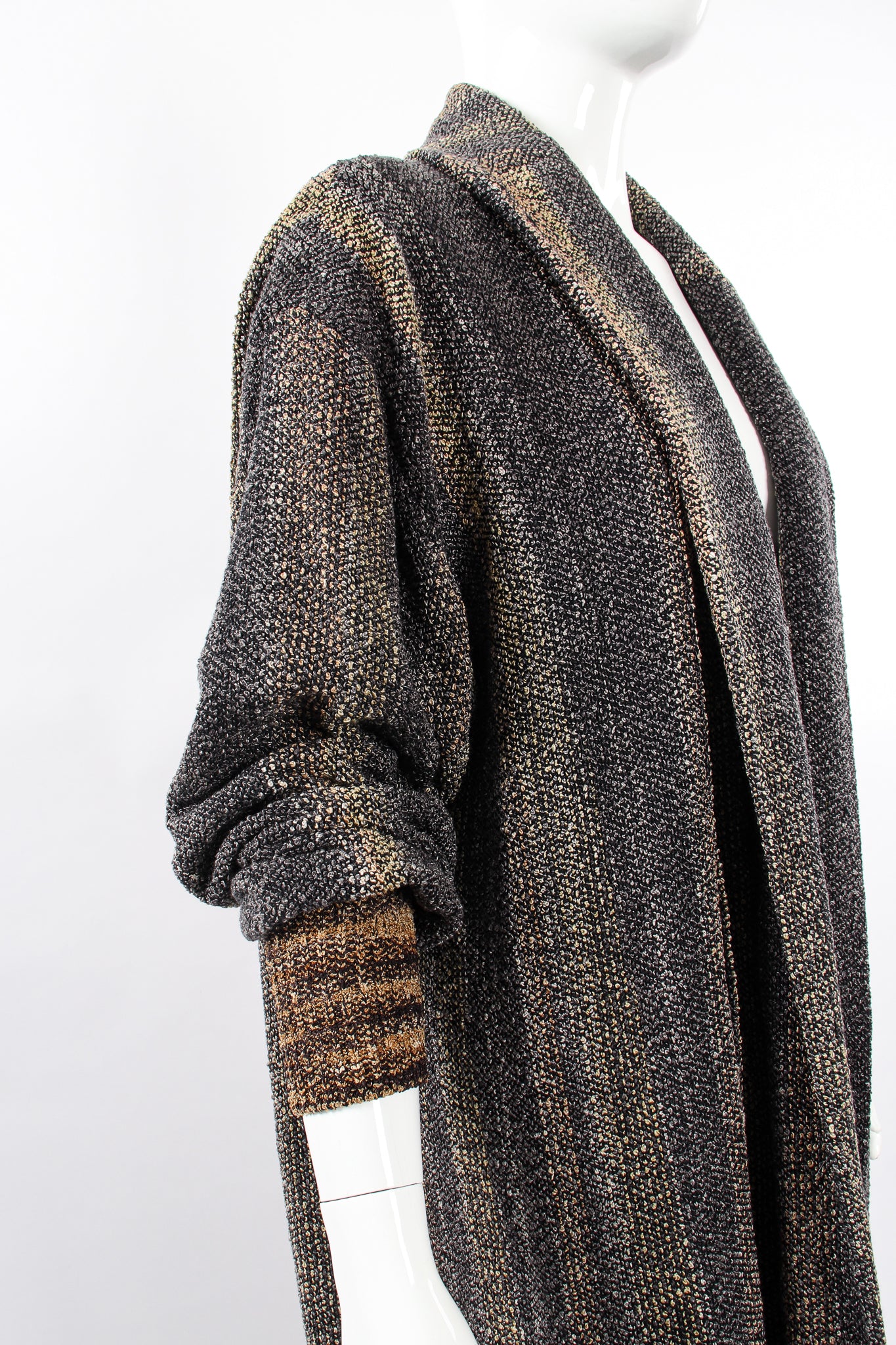Vintage Joan McGee Ombré Stripe Silk Chenille Duster on Mannequin angle crop at Recess Los Angeles