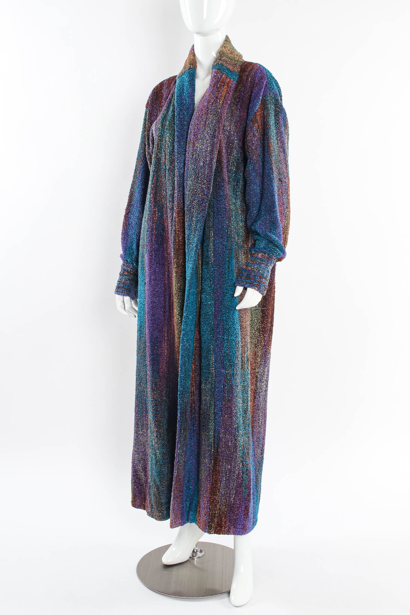Vintage Joan McGee Ombré Colored Silk Knit Duster mannequin angle @ Recess LA