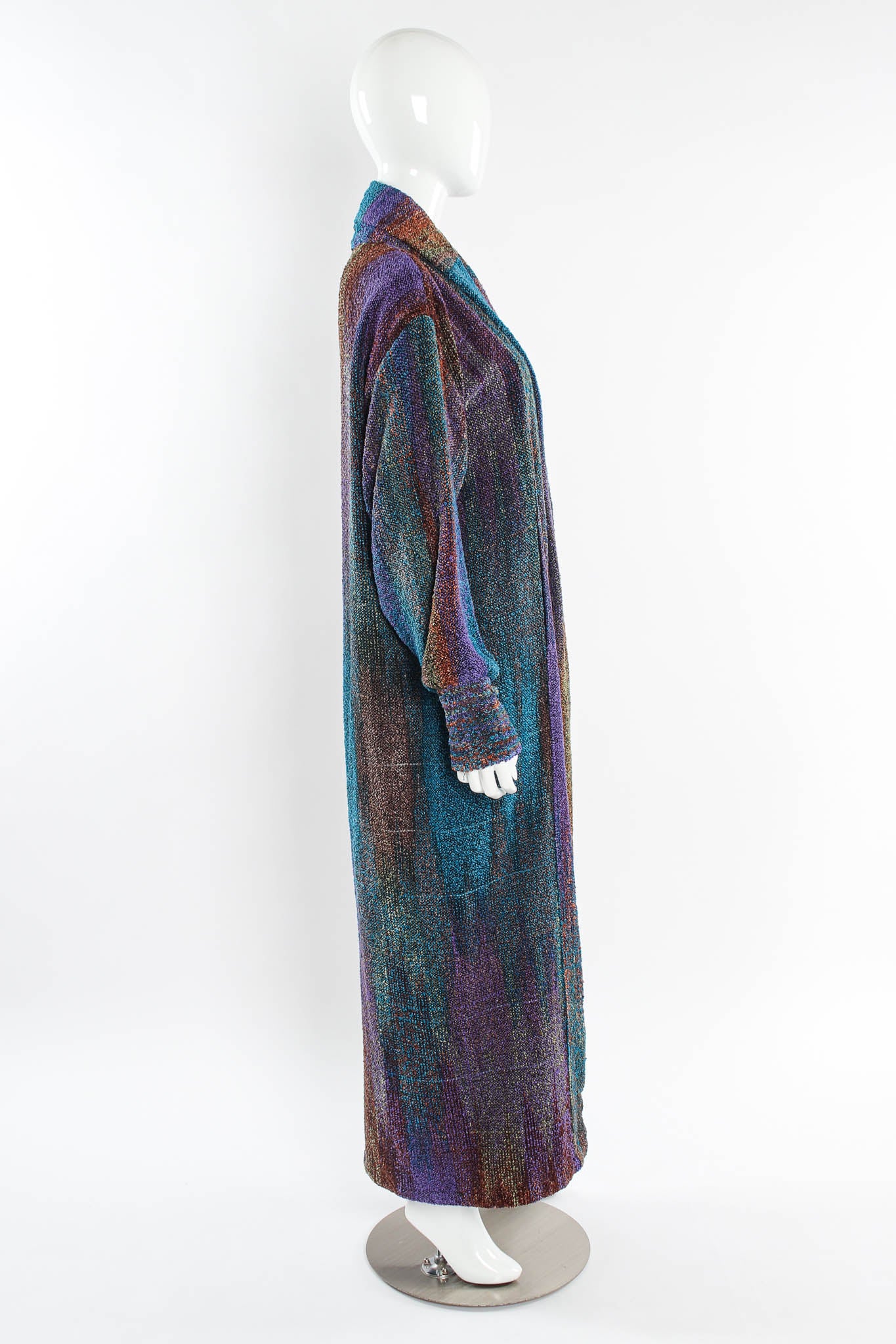 Vintage Joan McGee Ombré Colored Silk Knit Duster mannequin side @ Recess LA
