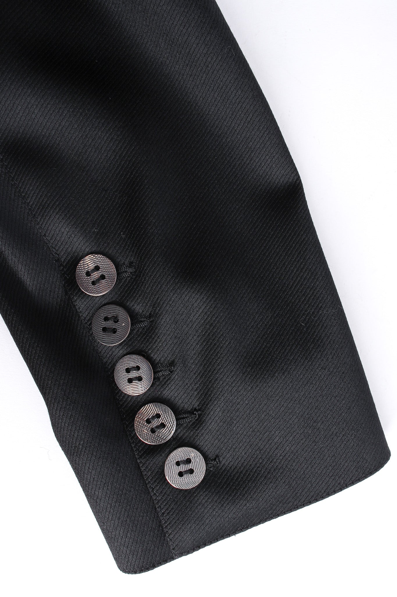 Vintage John Galliano Gathered Wool Blazer decorative sleeve buttons @ Recess LA