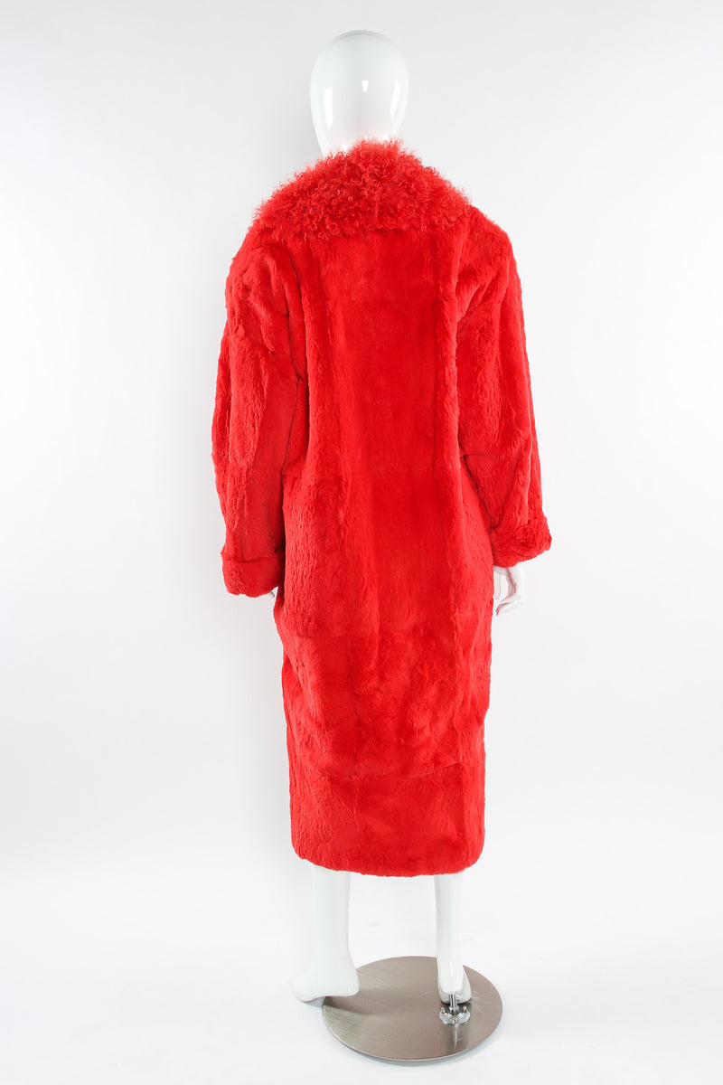 Vintage Jona Mongolian Fur Panel Coat mannequin back @ Recess LA