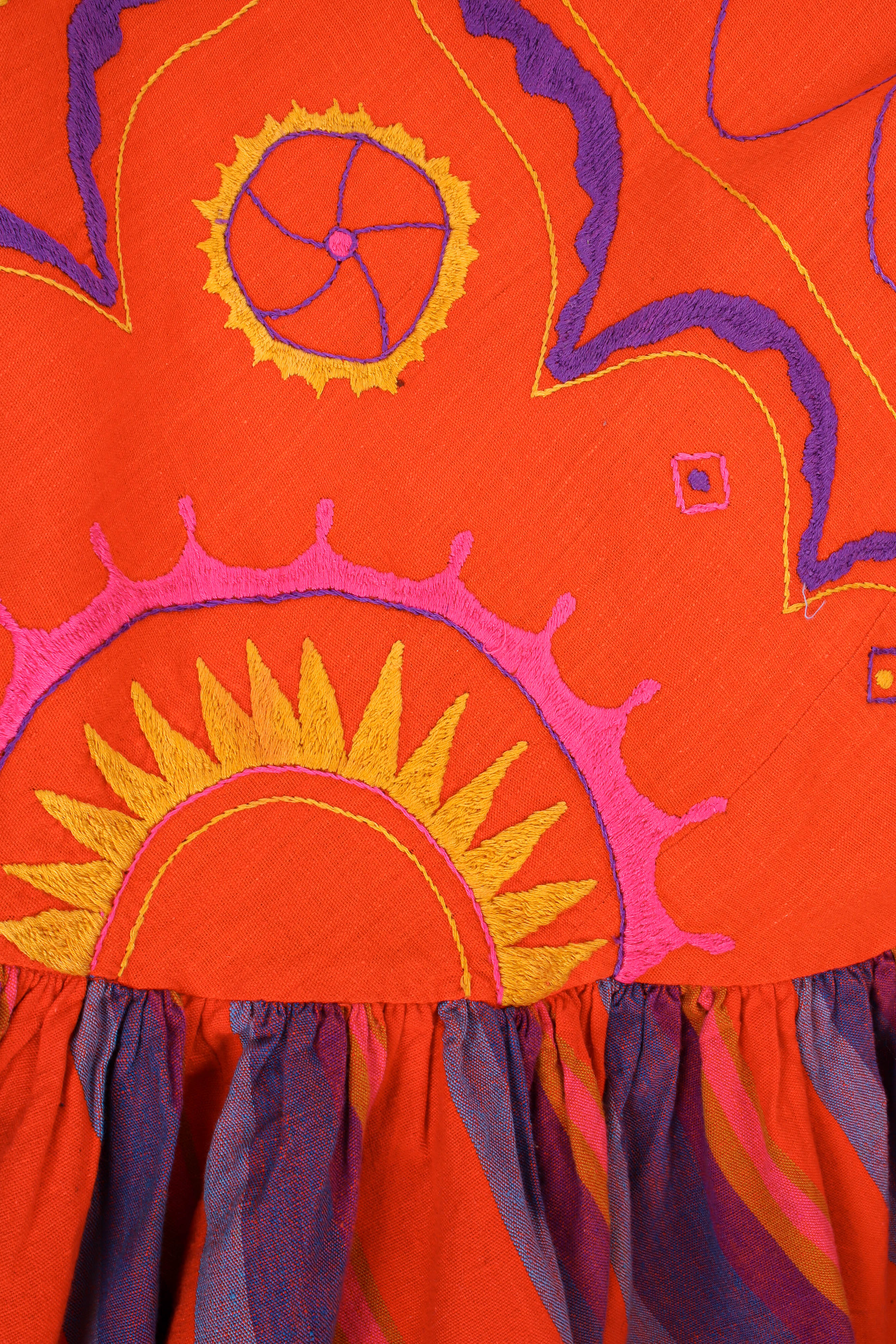 Vintage Josefa Festive Sunrise Tunic Dress hand detailed embroidery @ Recess LA