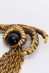 Joseff Black Rooster Claw Chain Brooch Claw Closeup at Recess LA