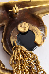 Joseff Black Rooster Claw Chain Brooch Cartouche at Recess LA