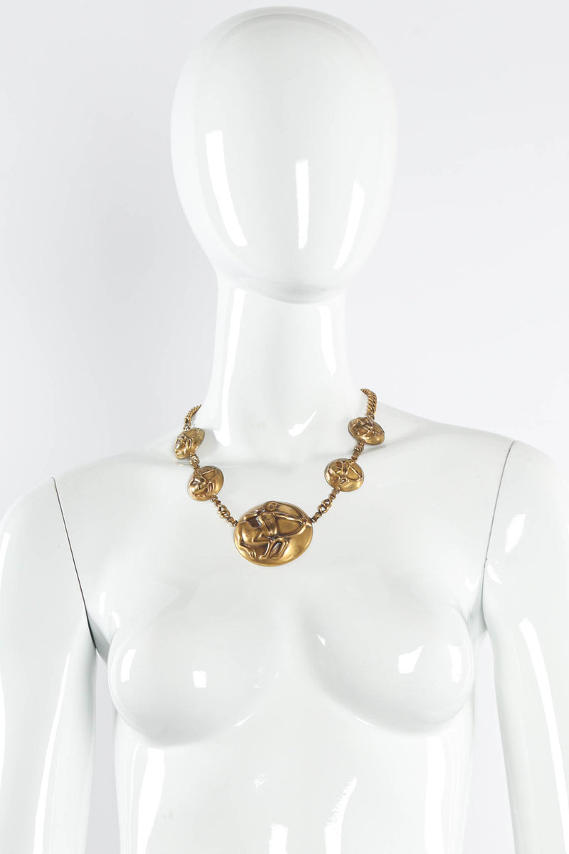 Vintage Joseff of Hollywood Sagittarius Archer Dome Necklace on mannequin  @ Recess LA