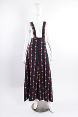 Vintage Joseph Magnin Wide Leg Floral Dot Suspender Pant on Mannequin front at Recess Los Angeles