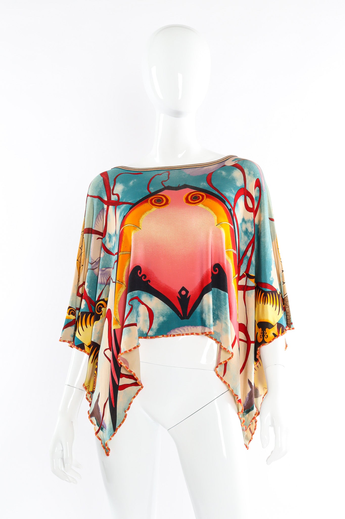 Vintage Jean Paul Gaultier Abstract Sky Kite Poncho Top mannequin front @ Recess LA