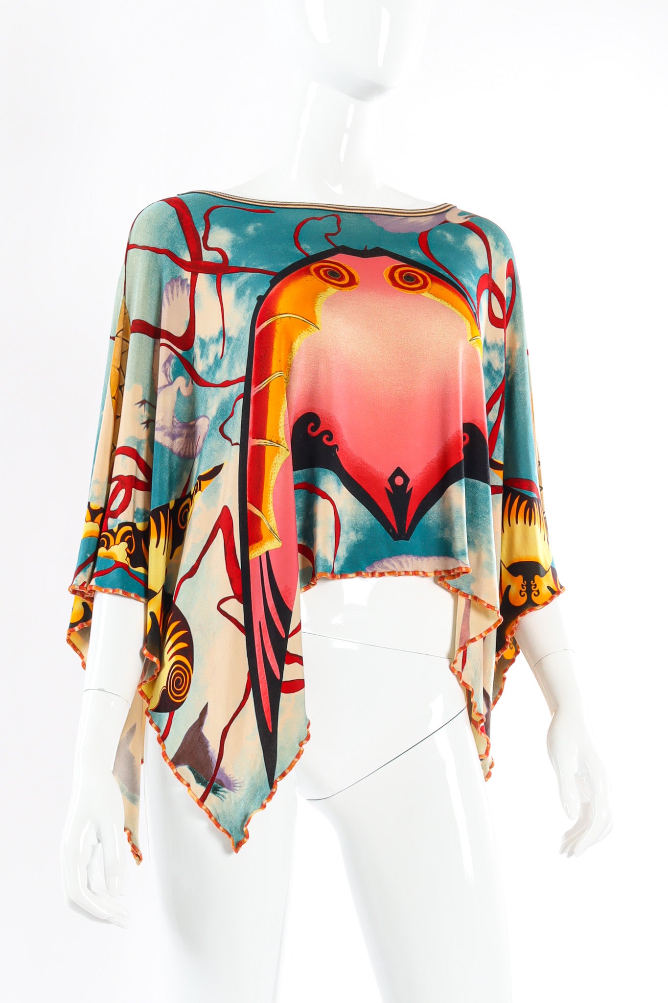 Vintage Jean Paul Gaultier Abstract Sky Kite Poncho Top mannequin close angle @ Recess LA