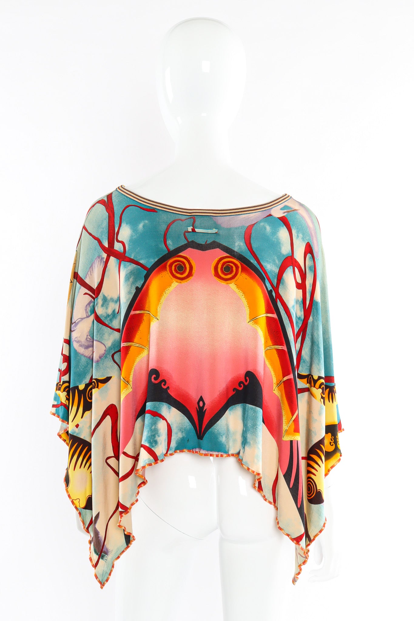 Vintage Jean Paul Gaultier Abstract Sky Kite Poncho Top mannequin back  @ Recess LA