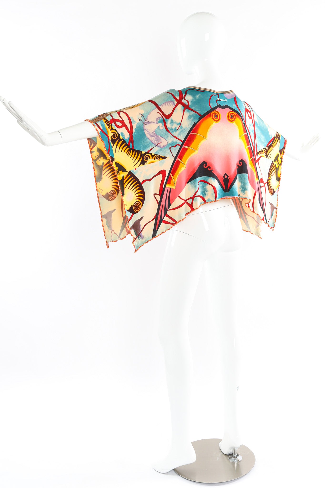 Vintage Jean Paul Gaultier Abstract Sky Kite Poncho Top mannequin back arms out  @ Recess LA