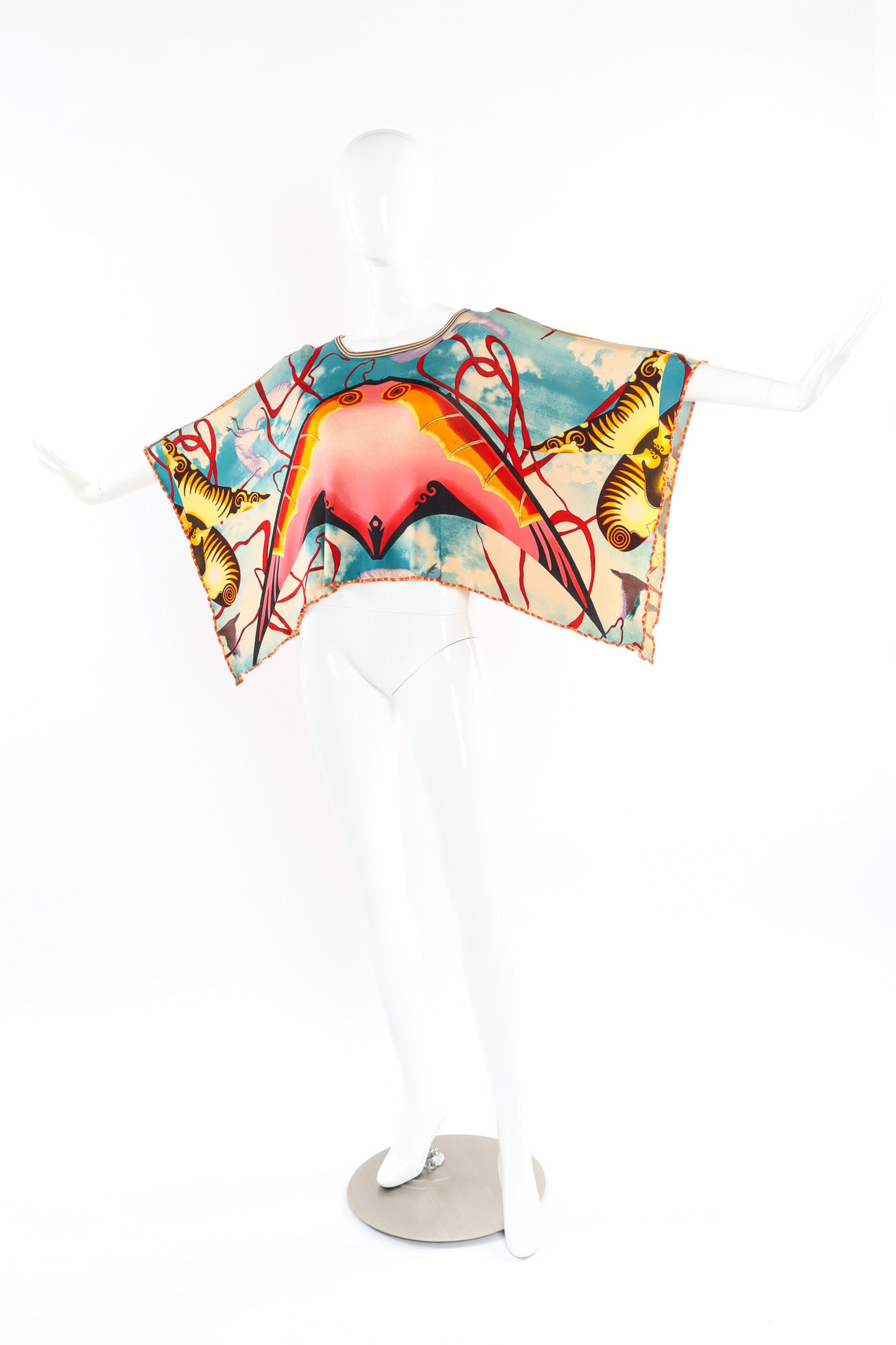 Vintage Jean Paul Gaultier Abstract Sky Kite Poncho Top mannequin arms out @ Recess LA