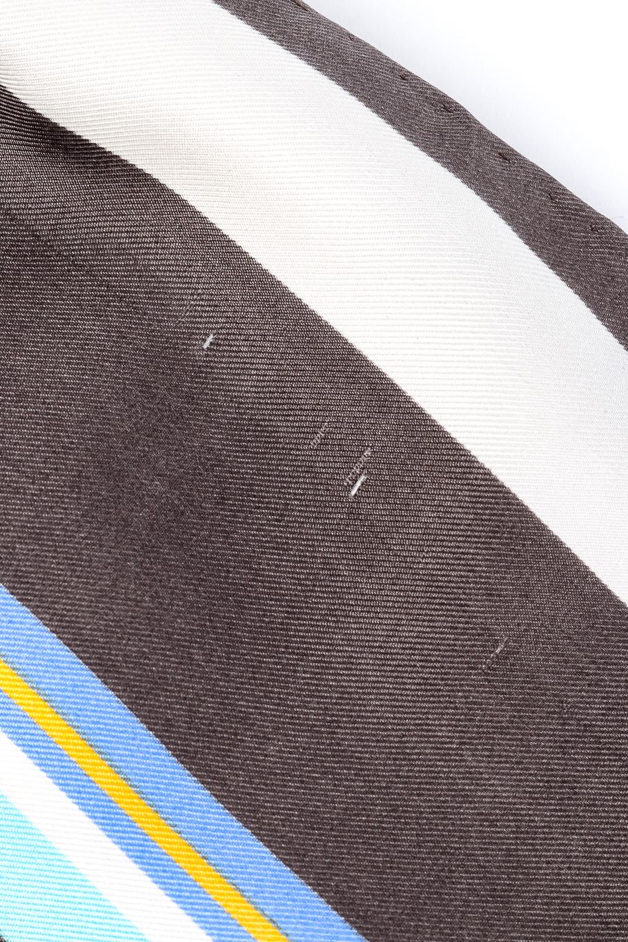Striped Silk Scarf by Yves Saint Laurent small fabric run closeup @recessla
