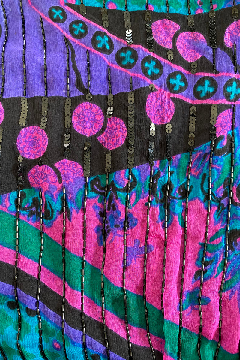 Vintage Judith Ann Creations Beaded Bateau Dress fabric detail at Recess Los Angeles