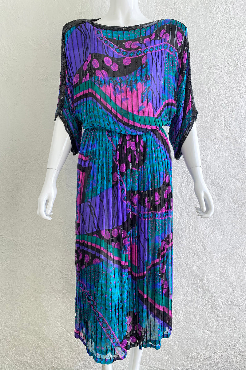 Vintage Judith Ann Creations Beaded Bateau Dress on Mannequin Front Crop at Recess Los Angeles