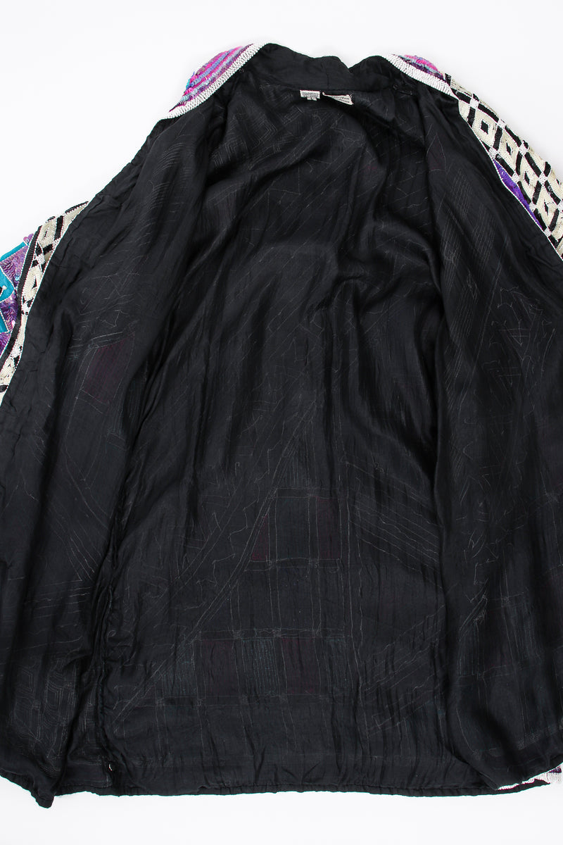 Vintage Judith Ann Creations Embellished Sequin Duster Coat lining at Recess LA