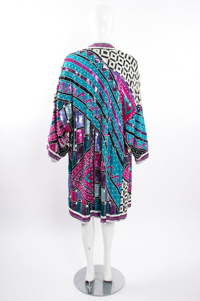 Vintage Judith Ann Creations Embellished Sequin Duster Coat on Mannequin back at Recess LA