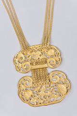 Judith Leiber Filigree Plate Bib Necklace