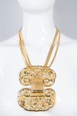 Judith Leiber Filigree Plate Bib Necklace