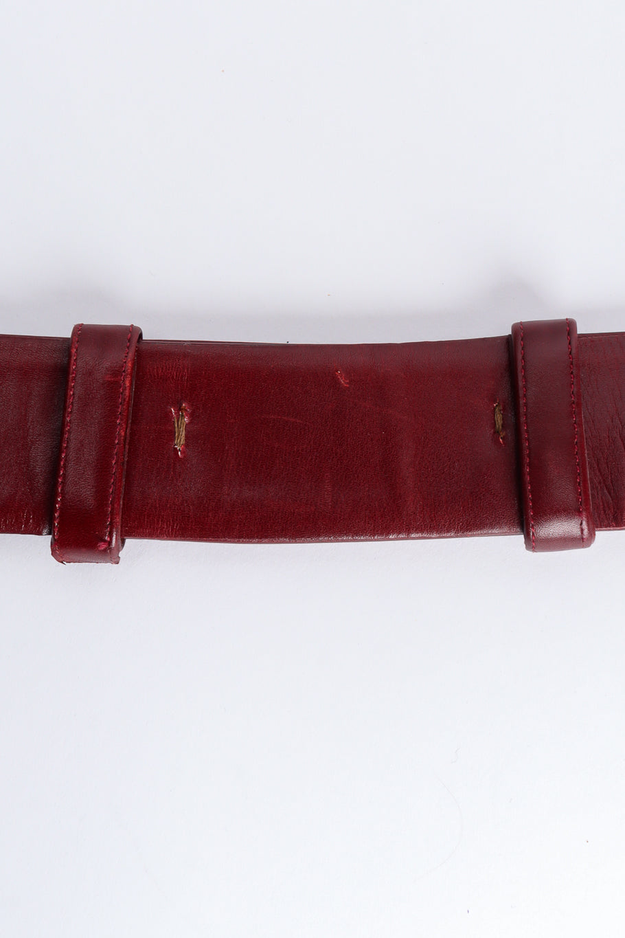 Belt with Vintage Judith Leiber belt  close up of outside of stitched slide adjustment @recessla