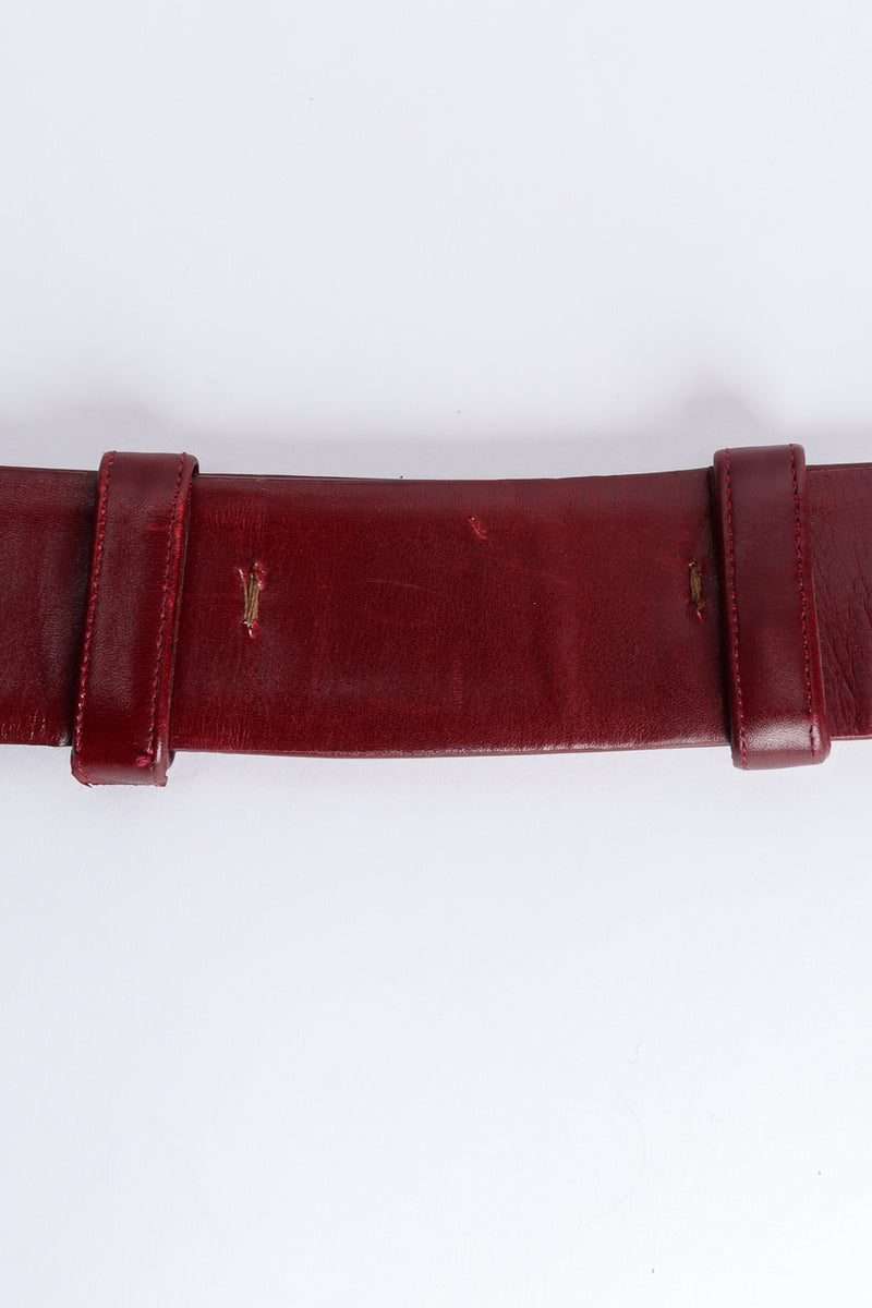 Belt with Vintage Judith Leiber belt  close up of outside of stitched slide adjustment @recessla