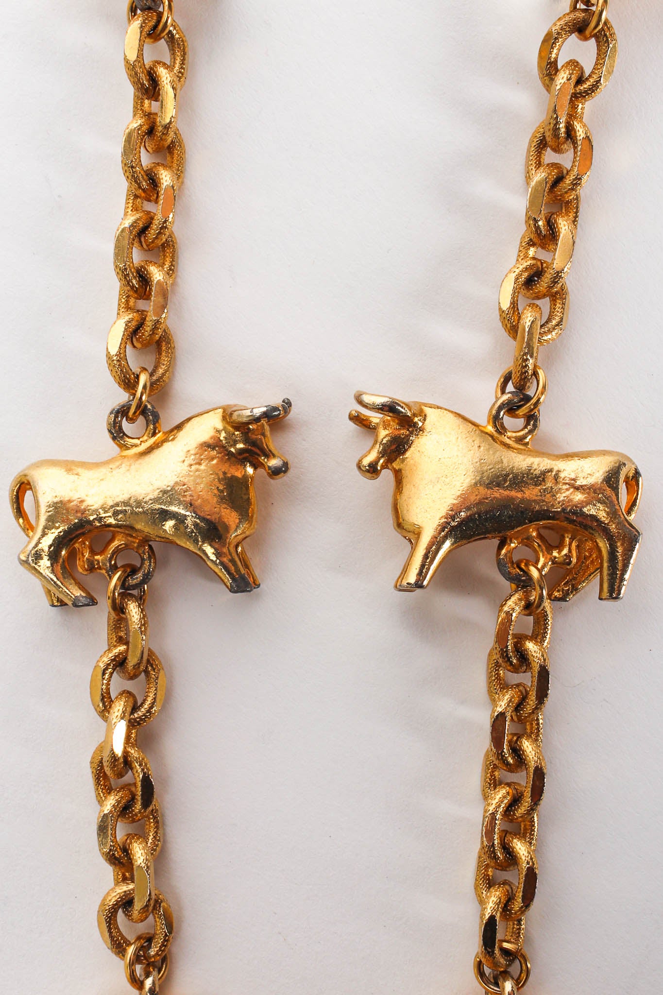 Vintage Judith Leiber Astrology Sign Charm Necklace taurus bull charm @ Recess Los Angeles