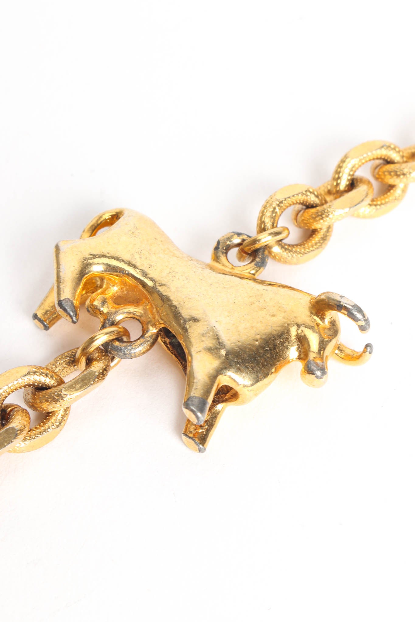 Vintage Judith Leiber Astrology Sign Charm Necklace discolored bull charm @ Recess Los Angeles