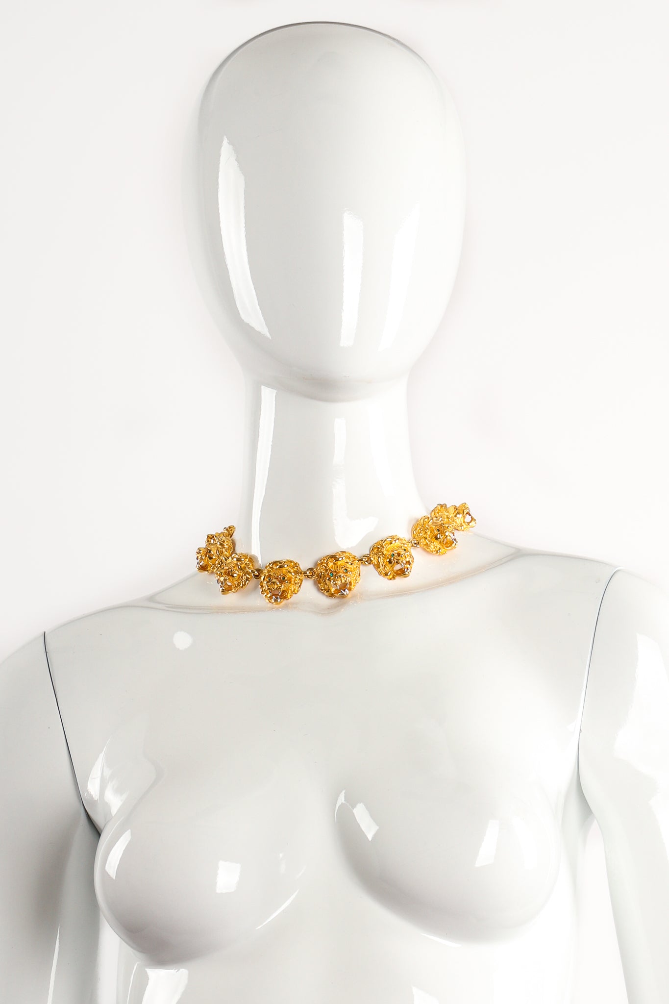 Vintage Judith Leiber Majestic Leo Collar Bracelet & Earring Set on mannequin at Recess LA