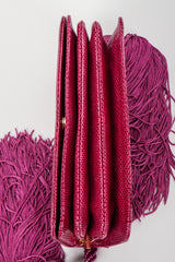 Vintage Judith Leiber Magenta Lizard Double Tassel Bag Bottom at Recess Los Angeles