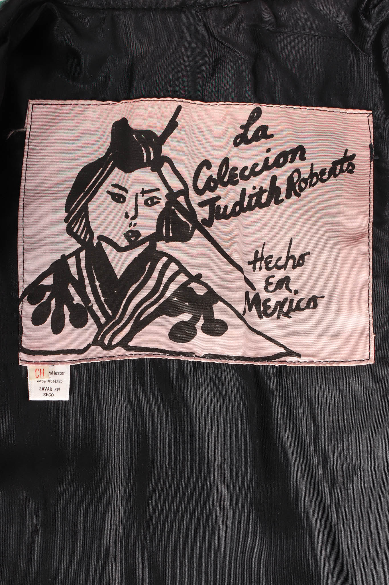 Vintage Judith Roberts Rainbow Abstract Animal & Floral Jacket embroidery tag @ Recess LA