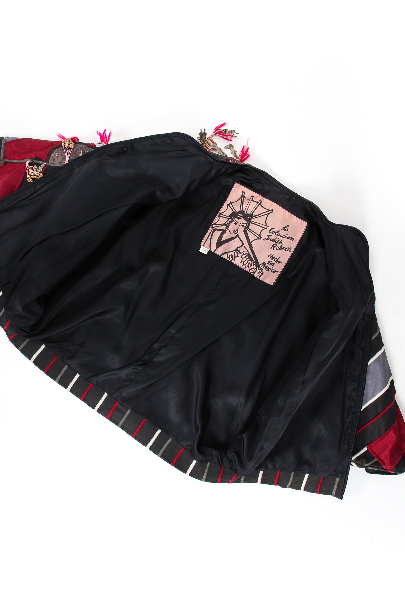 Vintage Judith Roberts Embroidered Batwing Charm Jacket lining at Recess LA