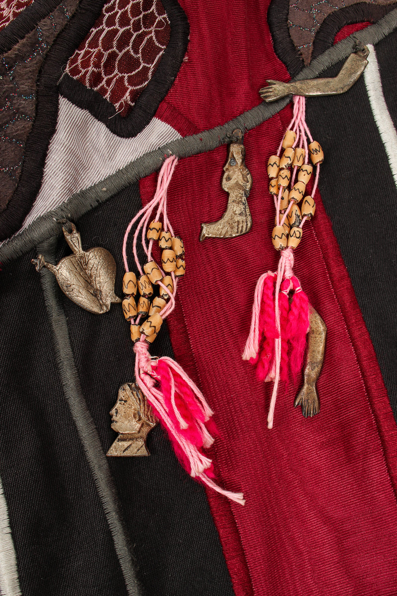 Vintage Judith Roberts Embroidered Batwing Charm Jacket charm tassel detail at Recess Los Angeles