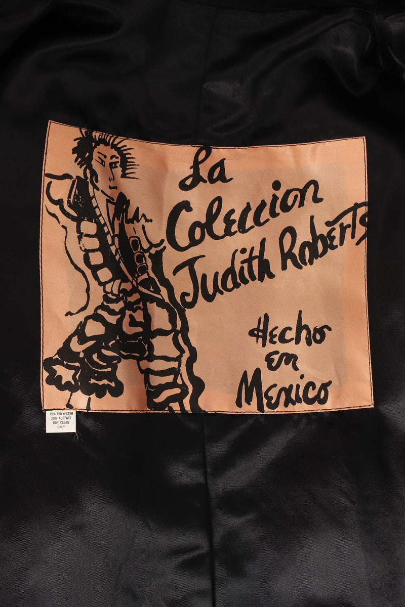 Vintage Judith Roberts Art to Wear Embroidered Patchwork Coat label @ Recess LA