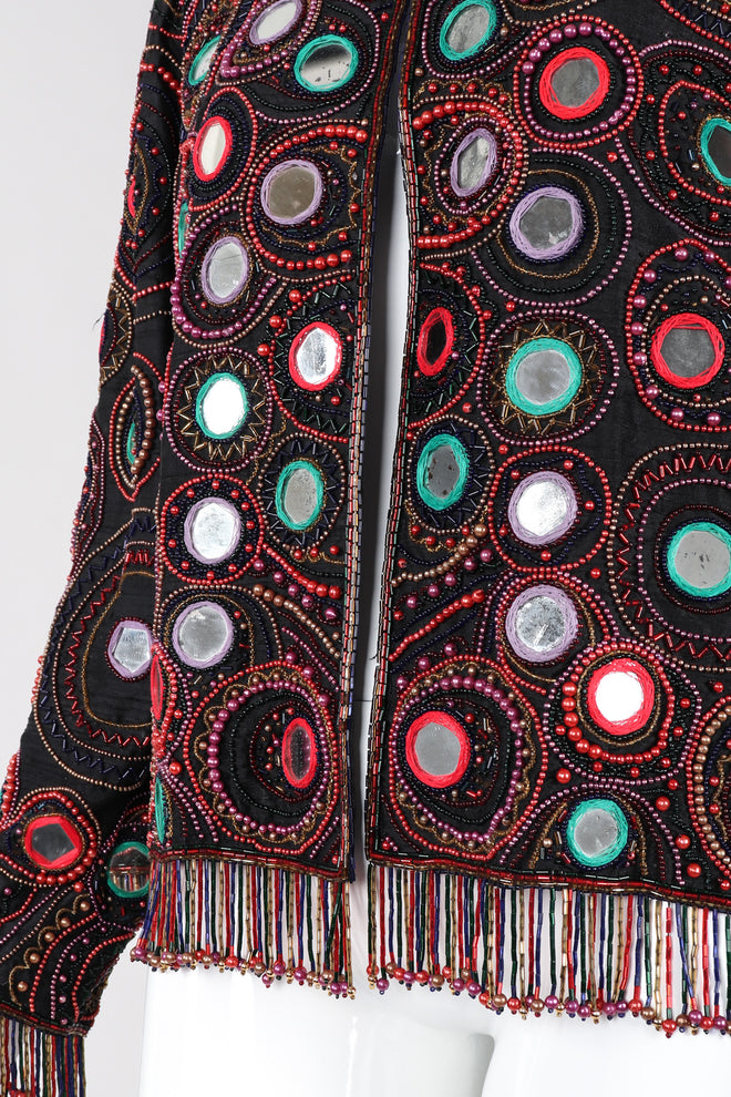 Recess Los Angeles Vintage Judith Ann Creations Beaded Mirror Fringe Boxy Jacket