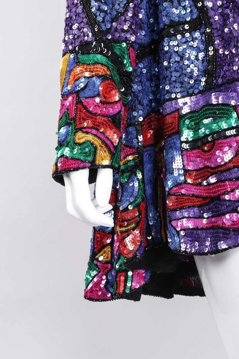 Recess Los Angeles Vintage Judith Ann Creations Stained Glass Mosaic Sequin Jacket