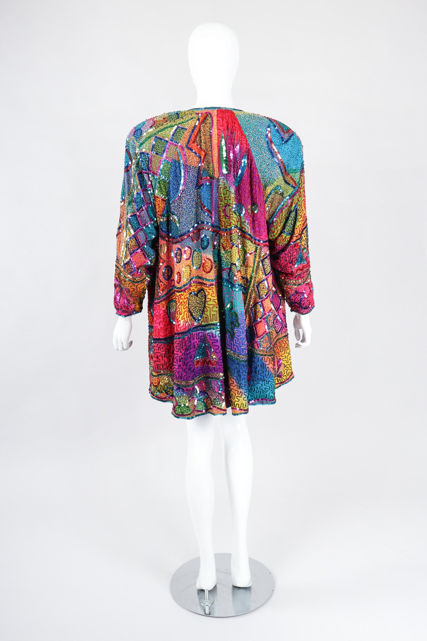 Recess Los Angeles Vintage Judith Ann Creations Rainbow Lisa Frank Beaded Swing Coat