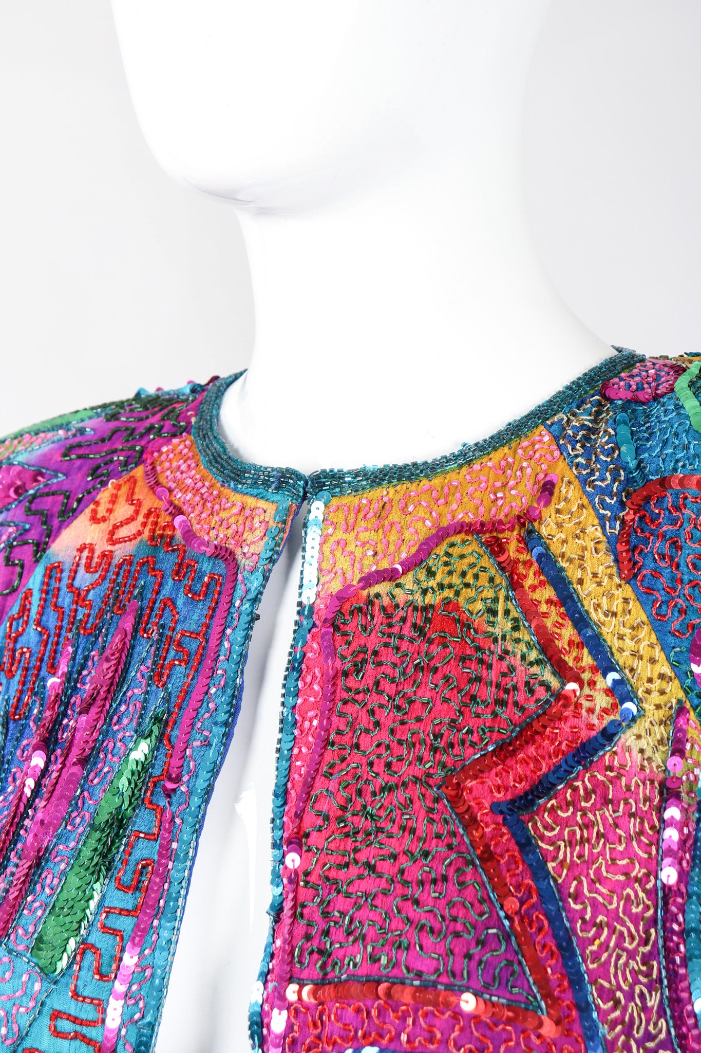 Recess Los Angeles Vintage Judith Ann Creations Rainbow Lisa Frank Beaded Swing Coat