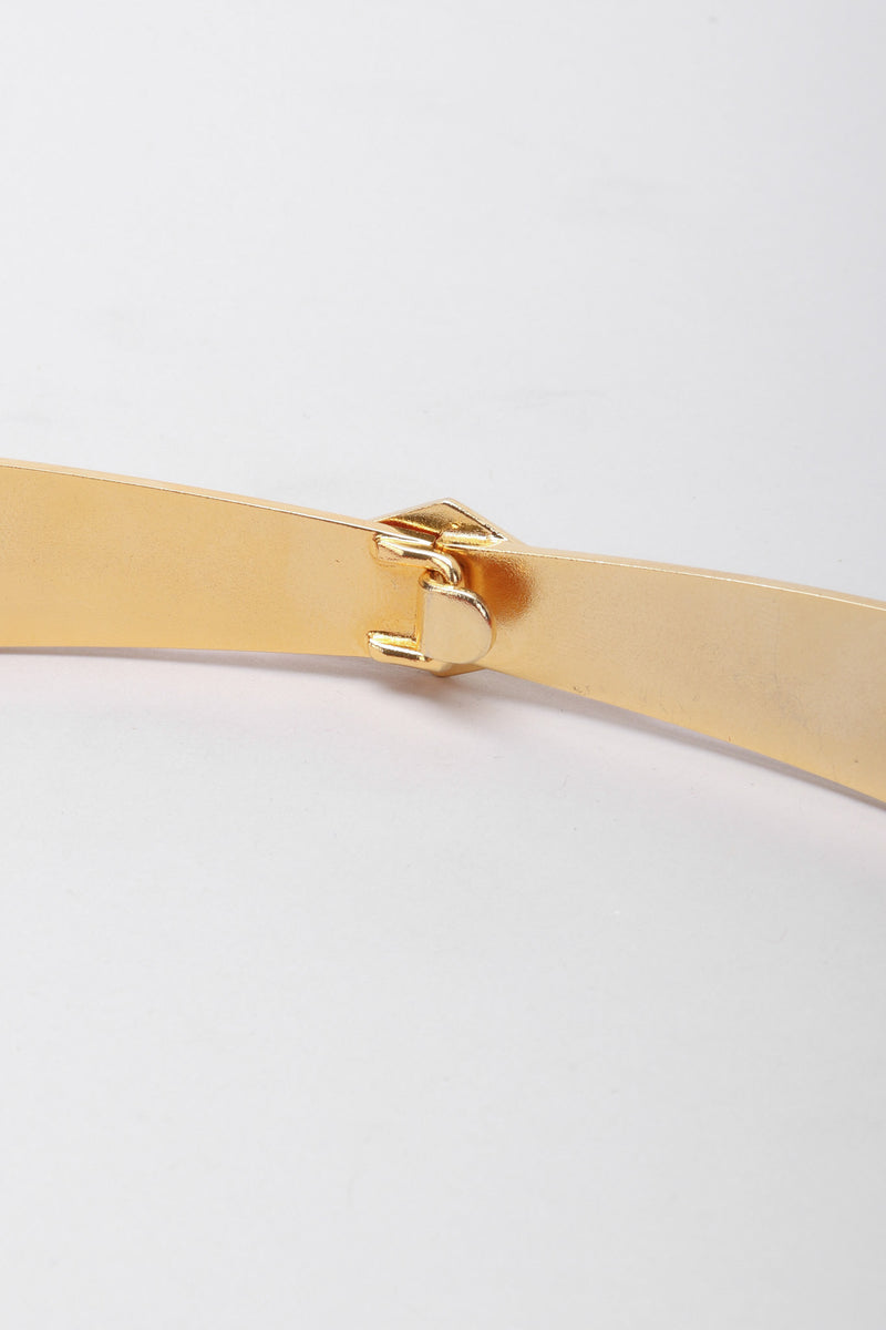 Recess Los Angeles Vintage Judith Leiber Orange Snakeskin Belt Gold Diamond Shaped Buckle